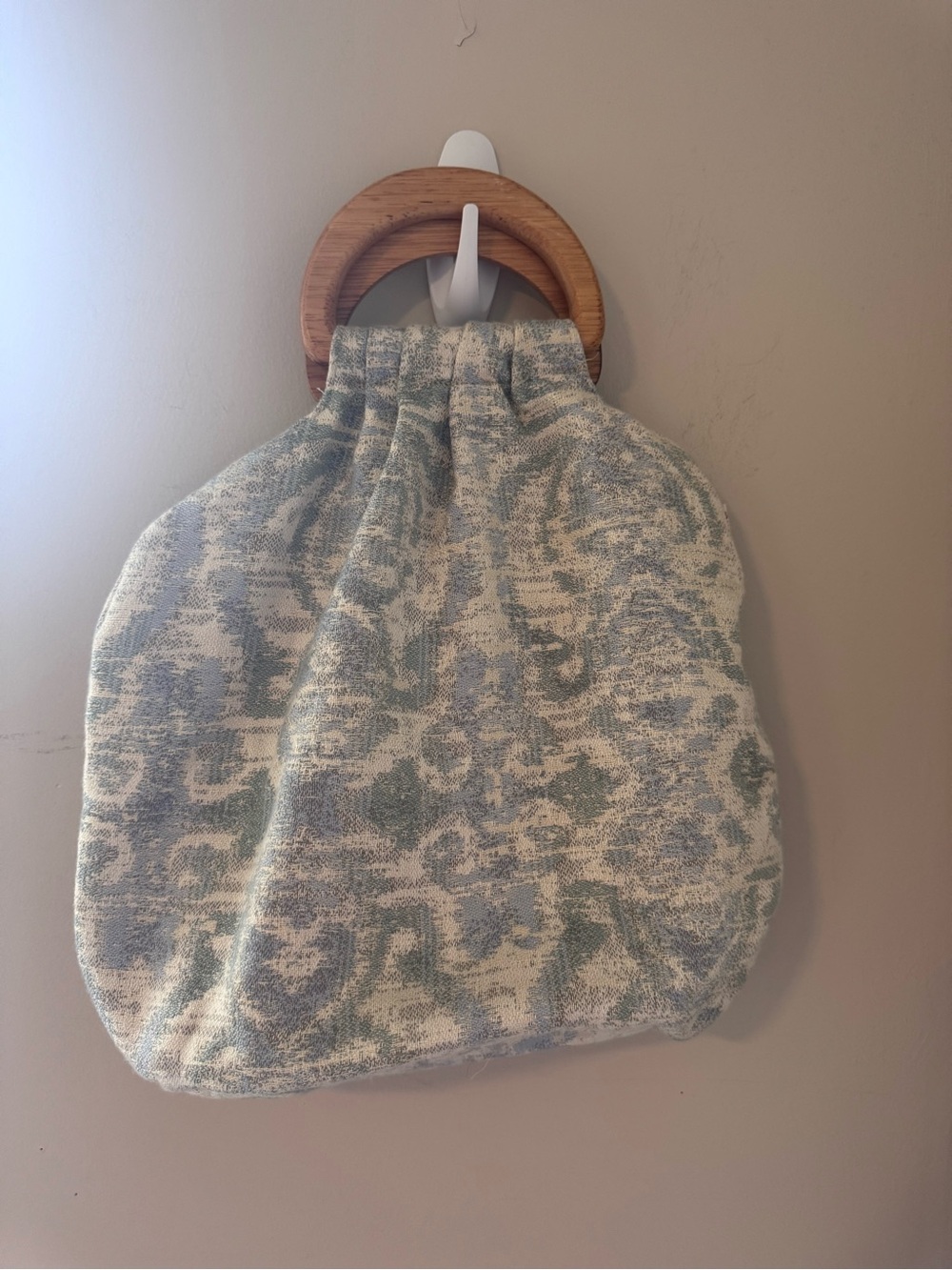 Joe Ruggiero Sunbrella Fabric Tote Bag Woven Blue Gray Coastal Luxury Purse
